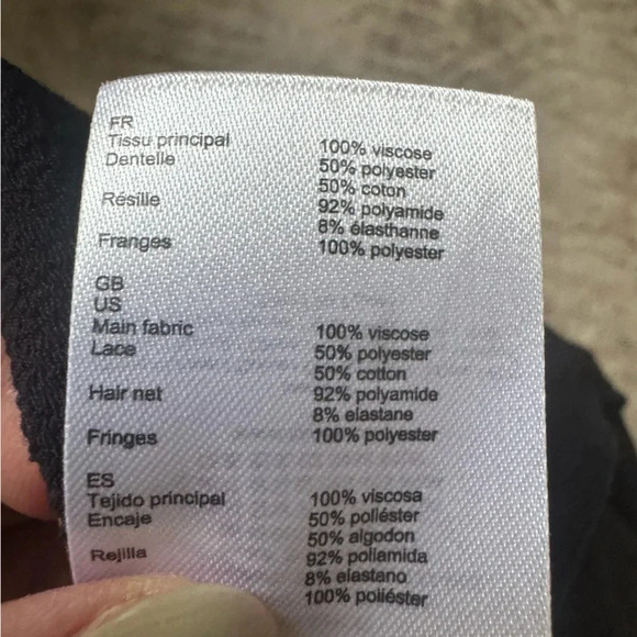 Maje Reia Embroidered Tassel Fringe Dress Dark Navy size 3 (large) - Picture 9 of 11